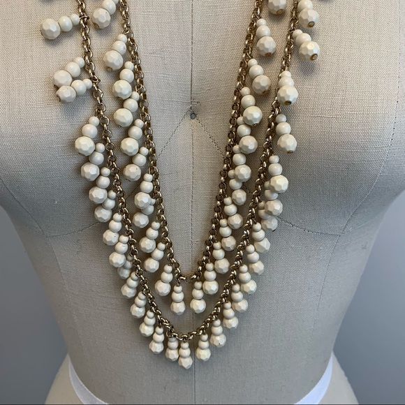 J Crew Gold Long Beaded Statement Necklace - Picture 2 of 6